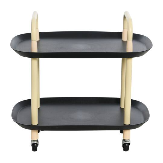 Hello Honey® Main + Mesa™ -Tier Modern Plastic and Metal Trolley